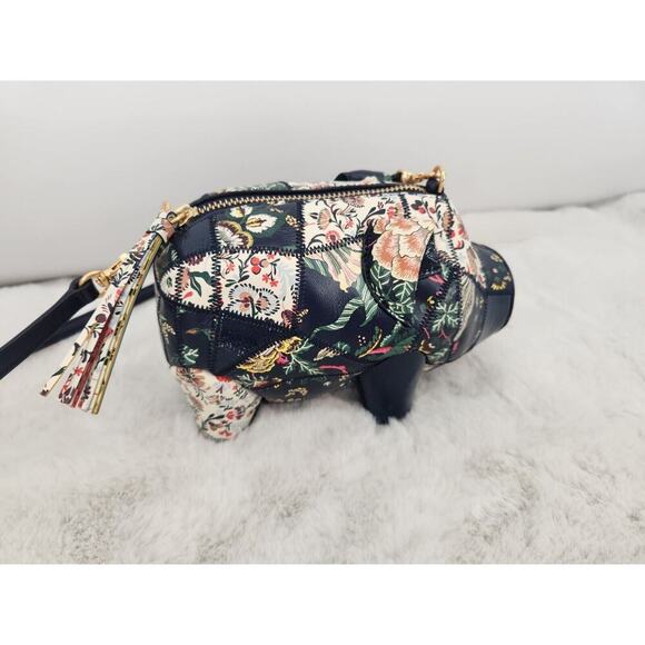 Tory Burch Peggy the Pig Small Leather Shoulder Bag Rare 6"W x 4"D x 4.5"H - Picture 7 of 15